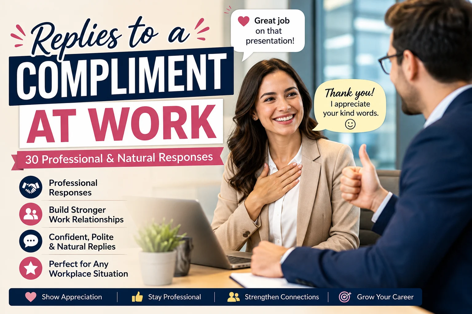 Replies to a Compliment at Work