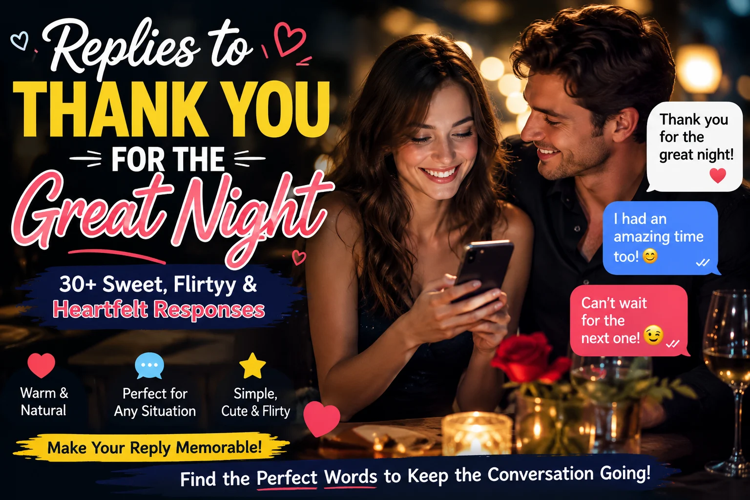 Replies to Thank You for the Great Night
