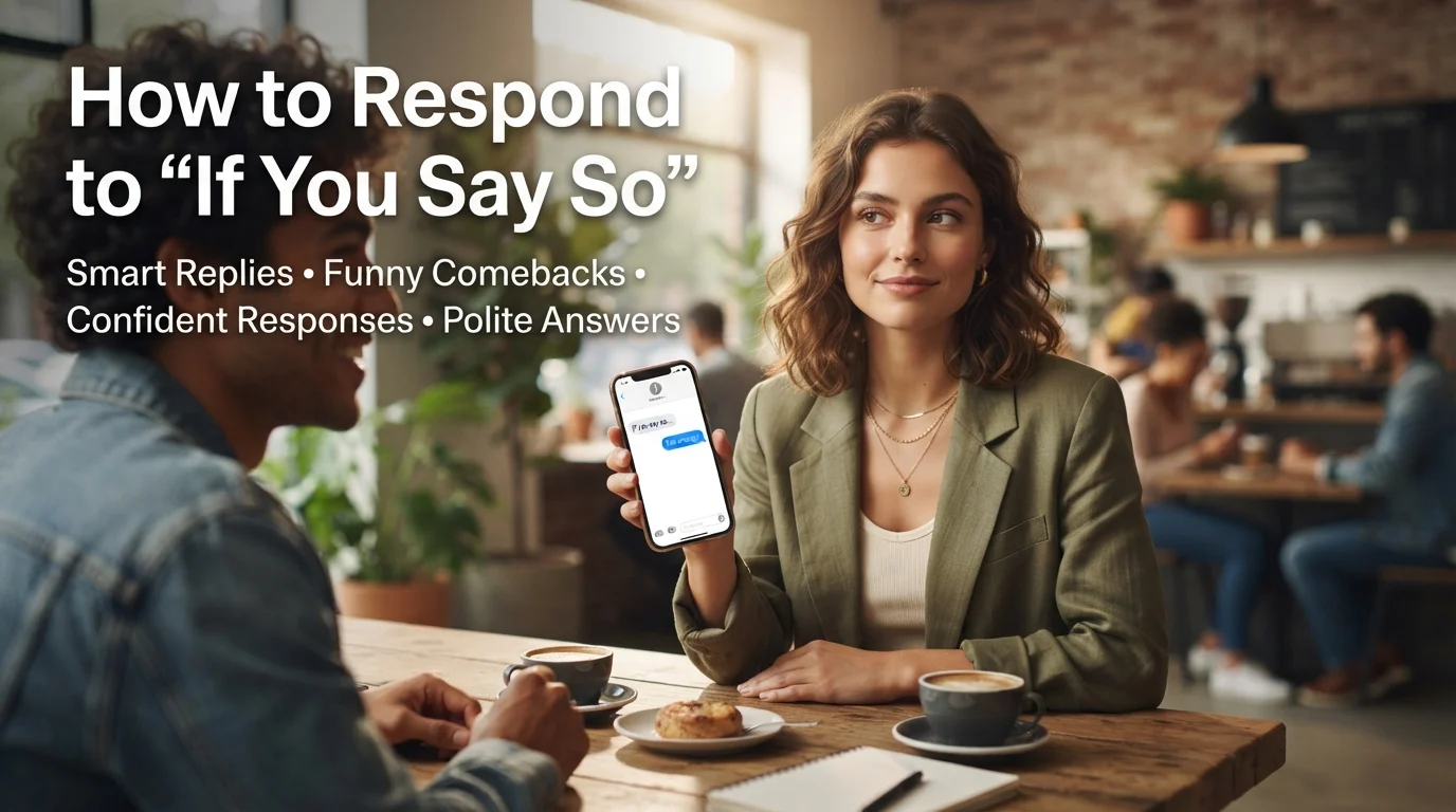 How to Respond to If You Say So