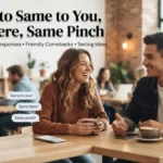 Replies to Same to You, Same Here, Same Pinch
