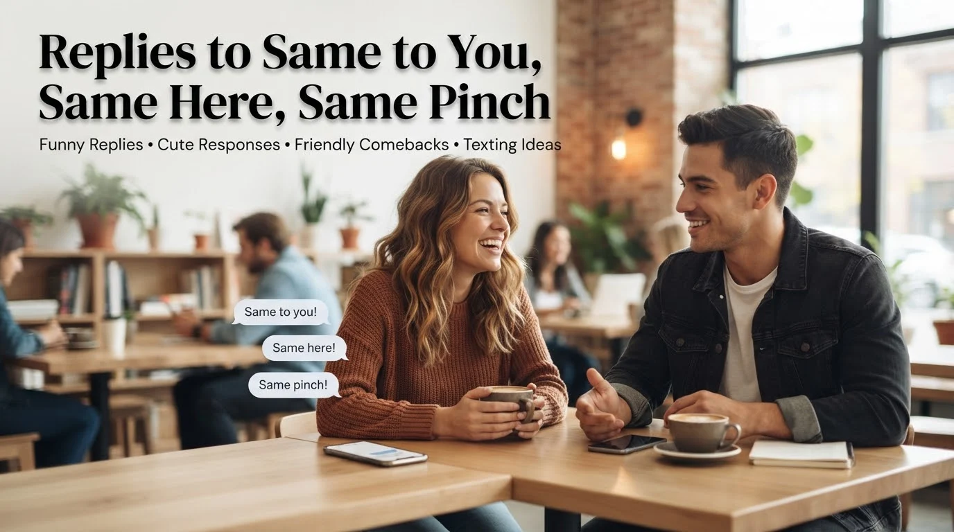 Replies to Same to You, Same Here, Same Pinch